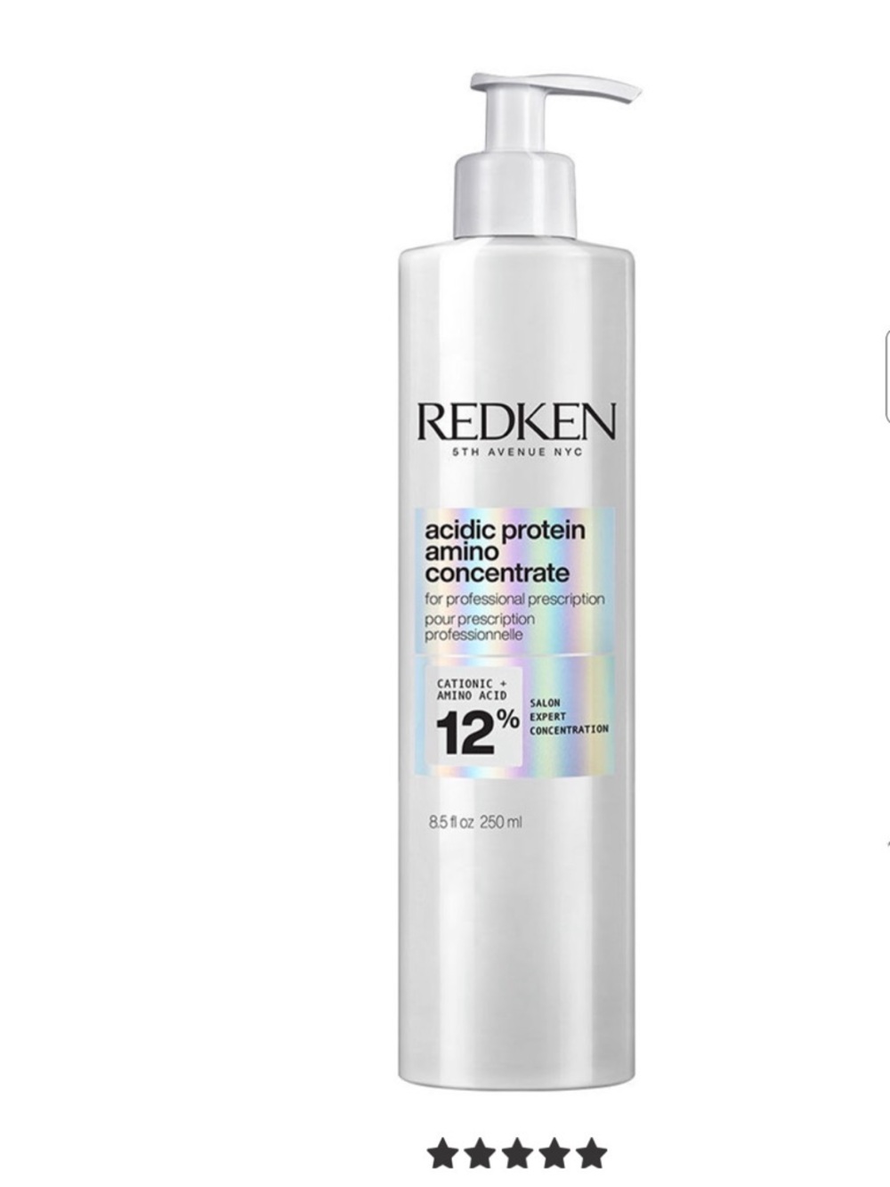 Redken Acidic Protein Amino Concentrate - White Bottle with Iridescent Label